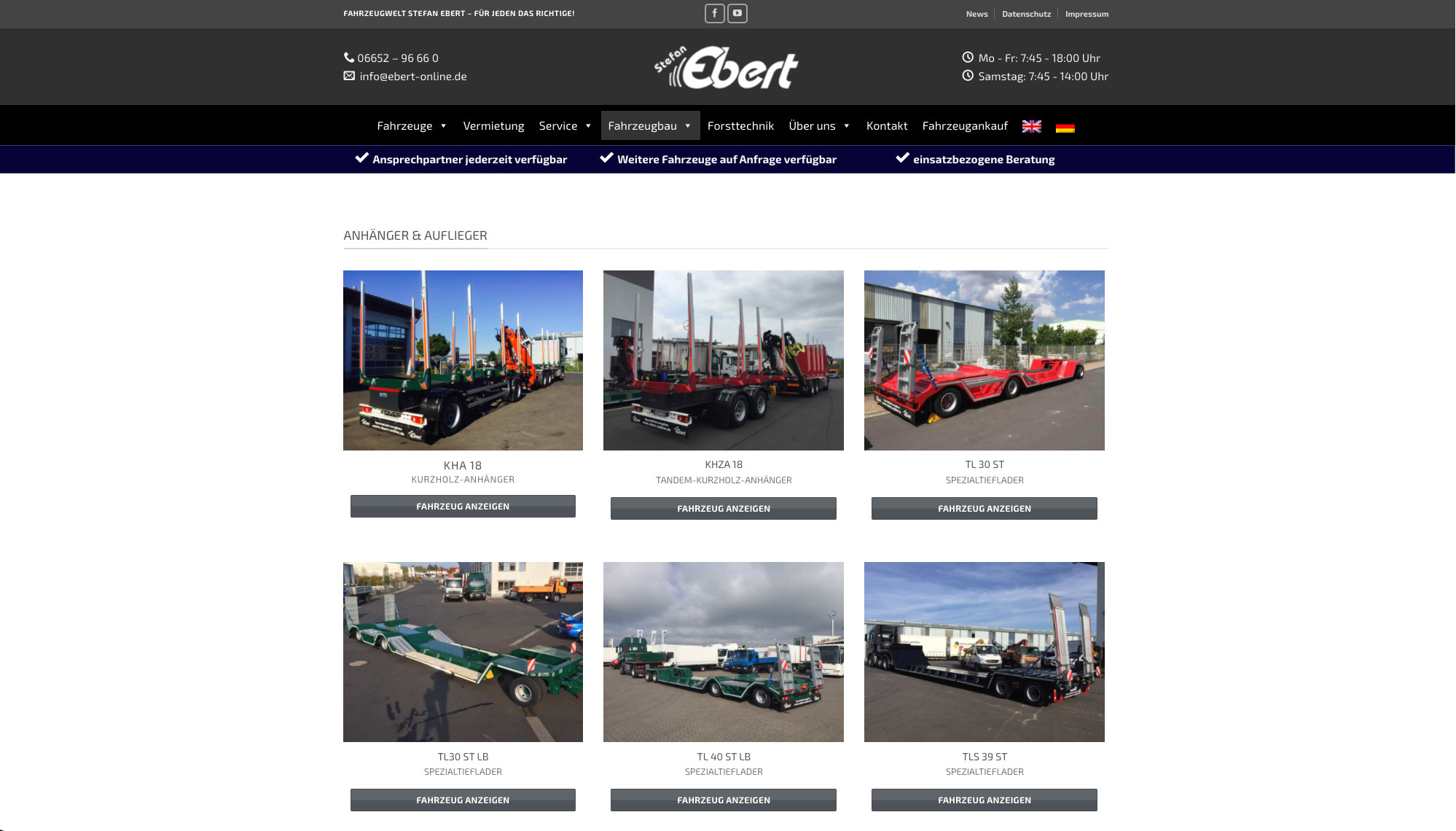 Convert GmbH CO KG - Projektstory Stefan Ebert Fahrzeugwelt - Screenshot Fahrzeugsuche Übersichtsseite
