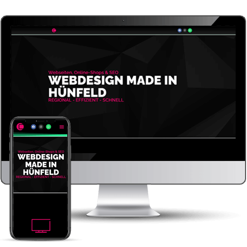 Convert GmbH CO KG - Mockup Desktop & Handy mit Schriftzug WebDesign made in Hünfeld