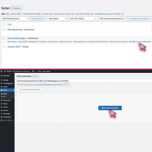 Wir zeigen Ihnen, wie Sie Ihre Webseite mit Hilfe von dem Pagebuilder Elementor bearbeiten können.